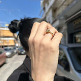 Μονόπετρο δαχτυλίδι χρυσό με διαμάντια - GDX580