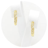 Ασημένια επίχρυσα σκουλαρίκια με λευκές πέτρες ζιργκόν