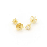 Ασημένια επίχρυσα σκουλαρίκια με πέτρες ζιργκόν 3.00mm
