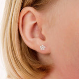 Σκουλαρίκια Βlomdahl Daisy Pearl White - Orange - Kosmima