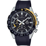 Ανδρικό ρολόι Casio Edifice με καουτσούκ λουράκι σε μαύρο χρώμα