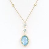 Χρυσό κολιέ με ορυκτές πέτρες London blue Topaz