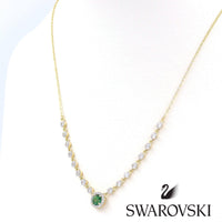 Χρυσό Swarovski κολιέ με ορυκτές πέτρες σε ροζέτα