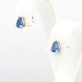 Λευκόχρυσο Σετ Γάμου με γαλάζιες πέτρες σε σχήμα σταγόνας