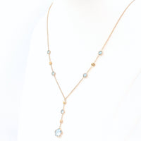 Ορυκτές πέτρες London Blue Topaz σε ροζ χρυσό 14 καράτια