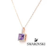 Swarovski ροζ χρυσό κολιέ - Orange - Kosmima