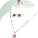 Ροζ χρυσό σετ Swarovski - Orange - Kosmima